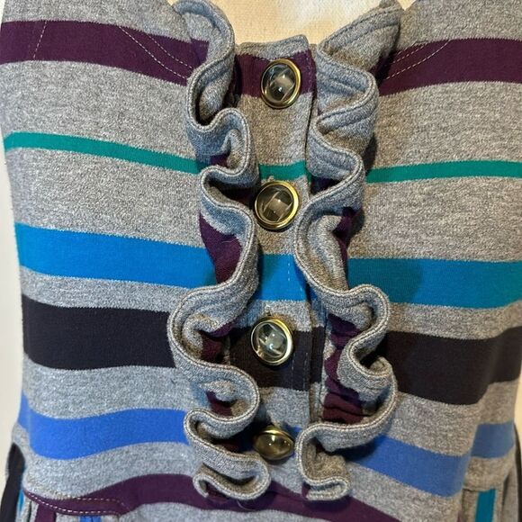 Marc By Marc Jacobs bold Stripe Mini Dress Womens Size Medium button front. - Picture 5 of 12